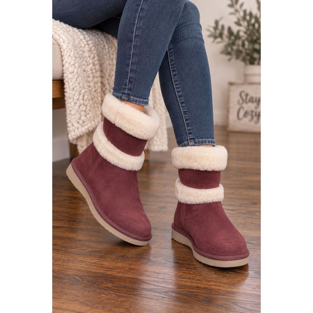 Koolaburra by UGG Barlee Purple Mini Boots Shoes Women's Size 10 New
